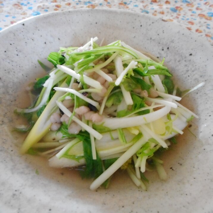 水菜と雑穀の白ダシ煮浸し